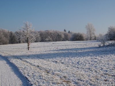 Areál Ladronka na začátku mrazivého počasí.